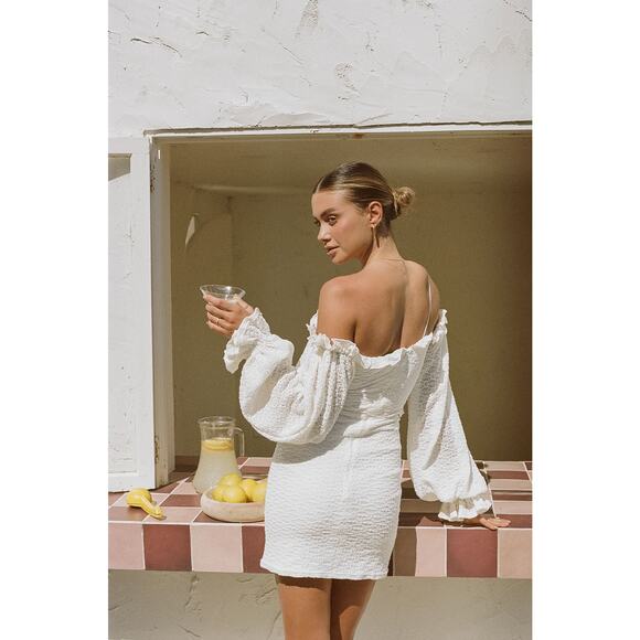 NWT SABO Nola One Shoulder Mini Dress Beige Women’s Size XS - Picture 3 of 9